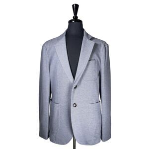 Brooks Brothers Red Fleece Blazer Mens Large 42R Blue Knit Cotton Sport Coat